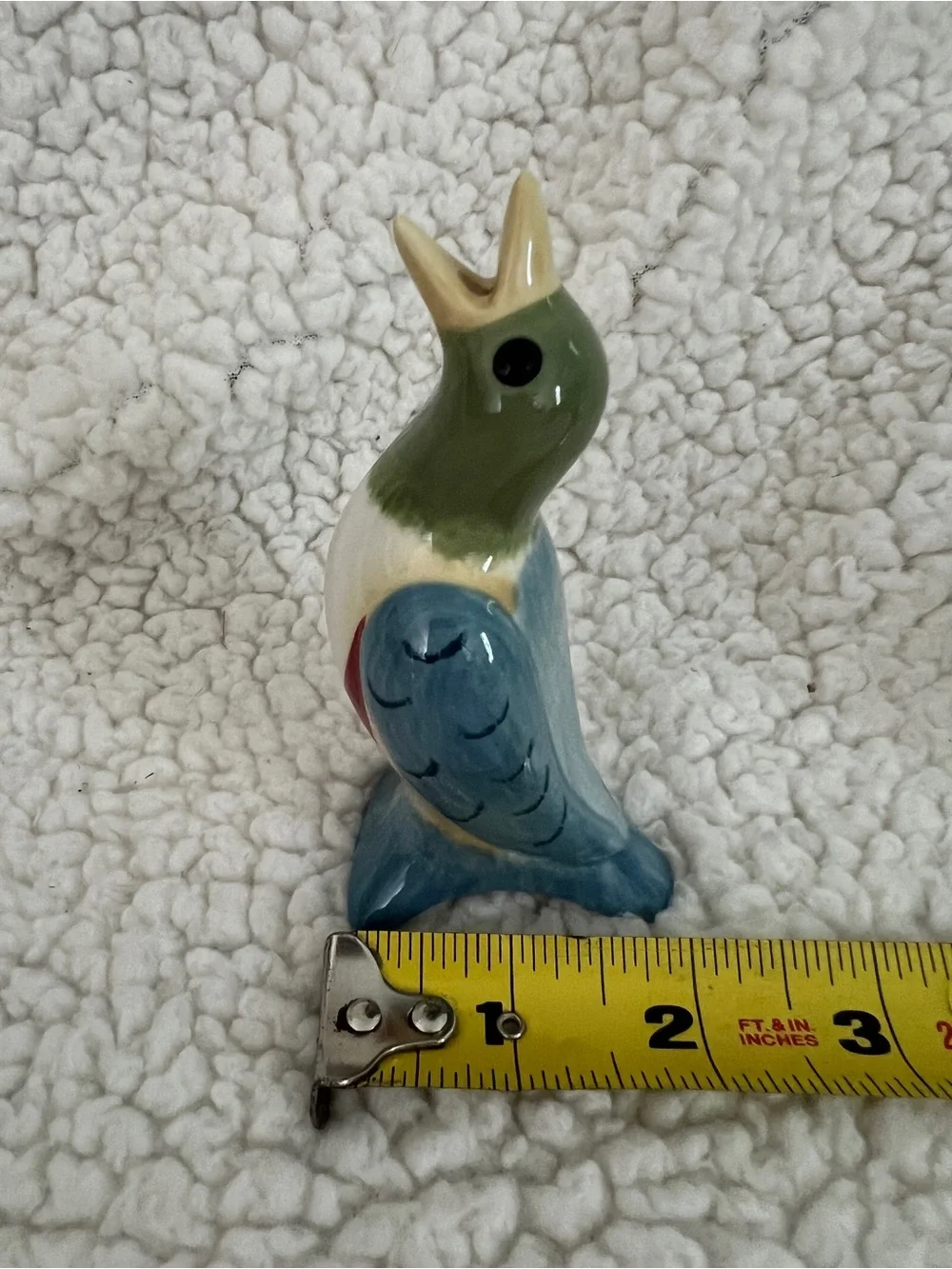 Pfaltzgraff Song Bird Pie Vent Figurine | Pistoulet Stoneware | Green Blue Red